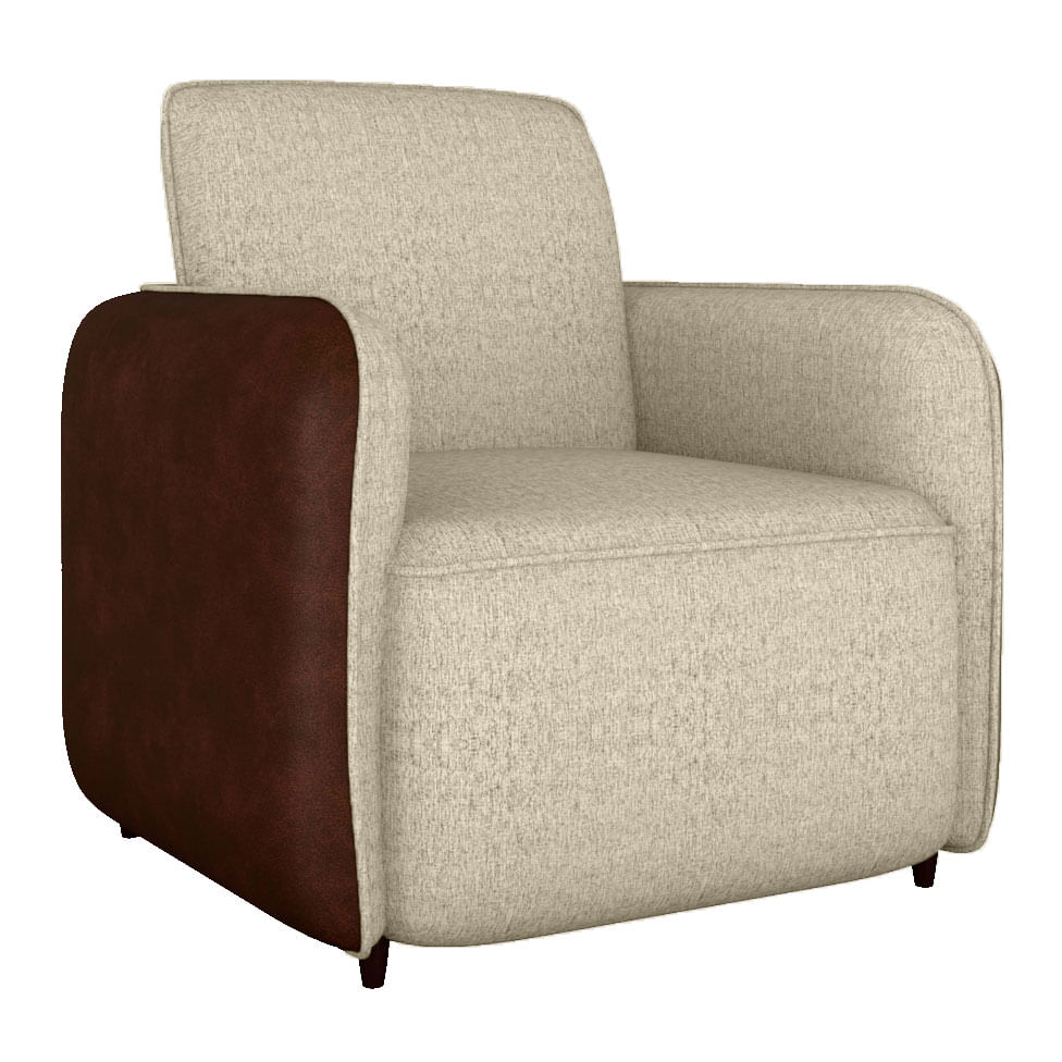Poltrona Zurique em Linho Bege e Whisky