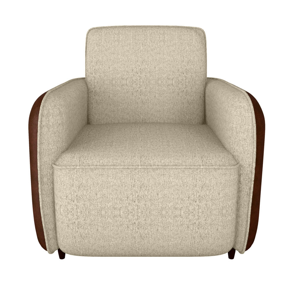 Poltrona Zurique em Linho Bege e Whisky - Imagem 2