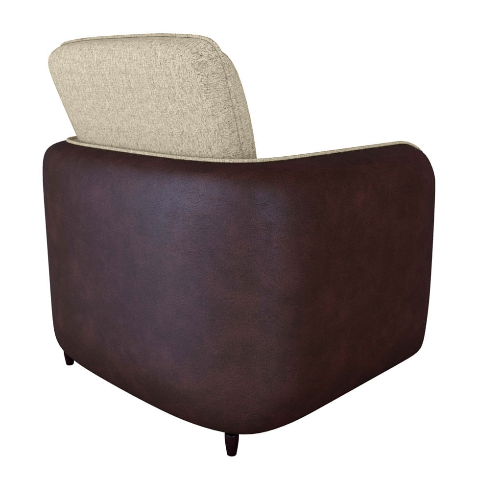 Poltrona Zurique em Linho Bege e Whisky - Imagem 3