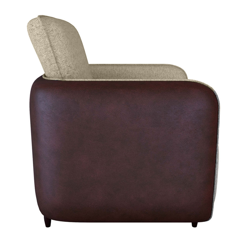 Poltrona Zurique em Linho Bege e Whisky - Imagem 4