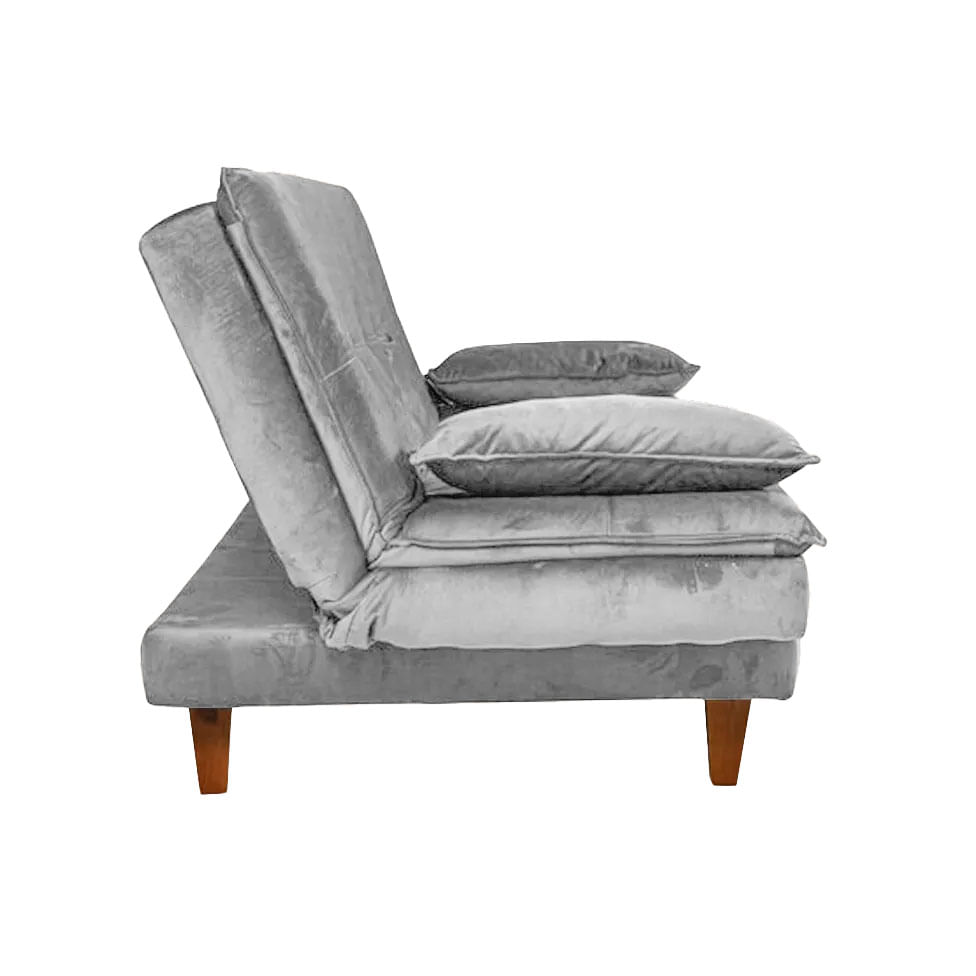 Sofá Cama Mooca em Veludo Cinza 1,95m - Imagem 2