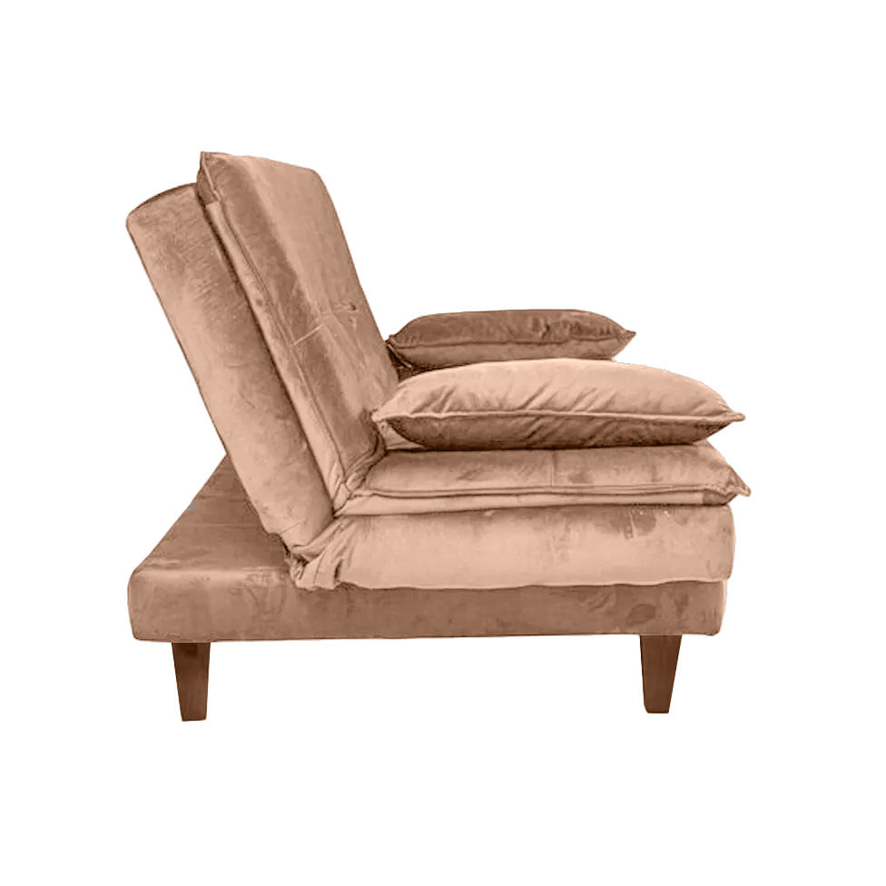 Sofá Cama Mooca em Veludo Marrom 1,95m - Imagem 2