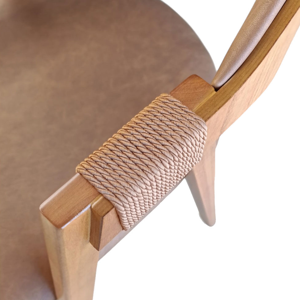 Cadeira Aurora em Corinho Marrom com Base Cinamomo - Imagem 3