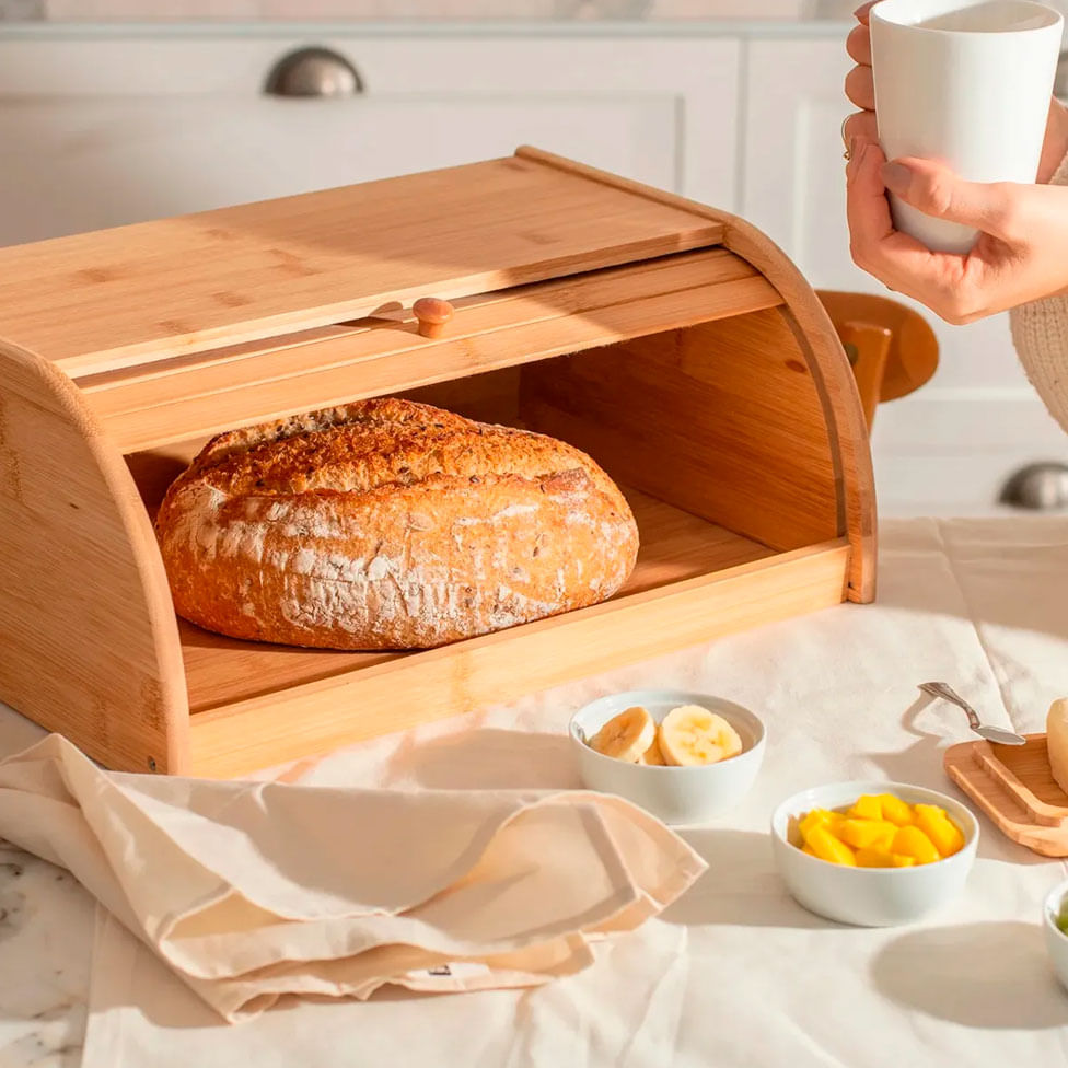 Porta Pão com Porta Frontal em Bambu - Imagem 3