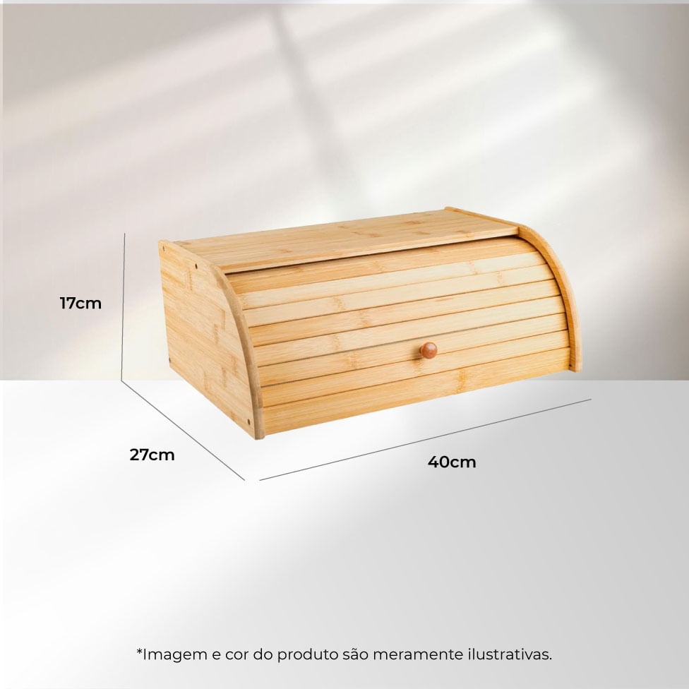 Porta Pão com Porta Frontal em Bambu - Imagem 5