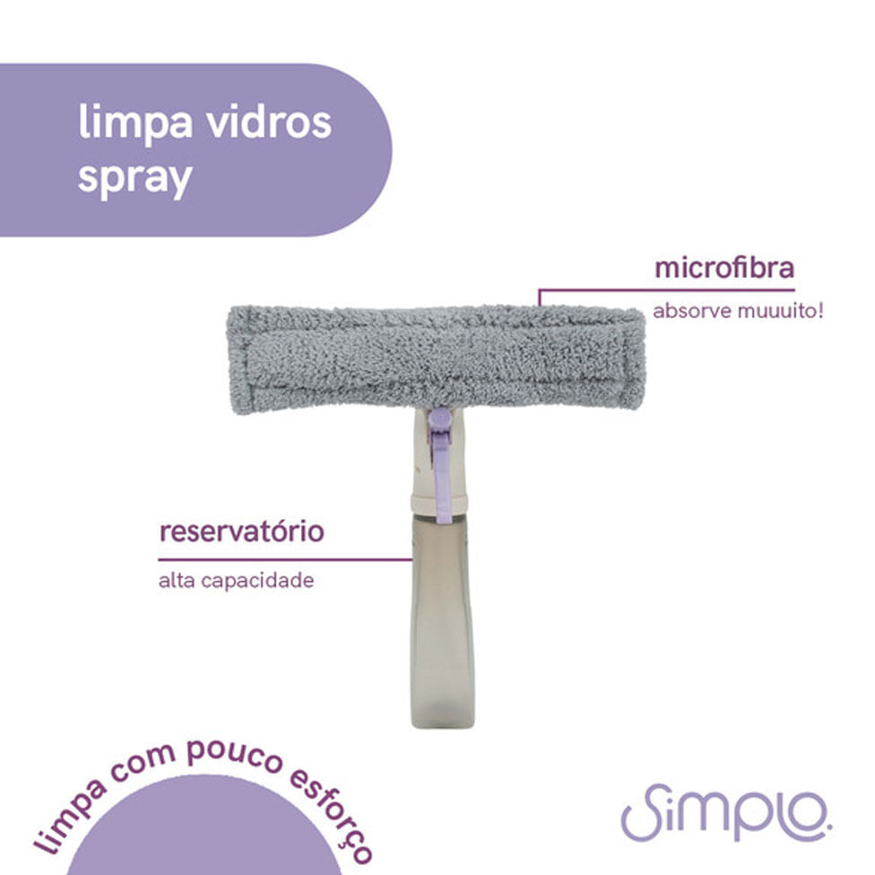 Limpa Vidros 3 Em 1 Com Rodo, Spray E Reservatório - Simplo - Imagem 3