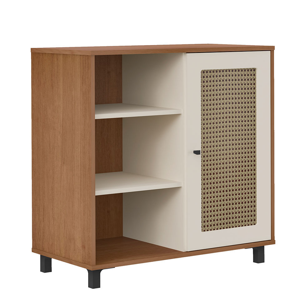Buffet Charlotte com 1 Porta Cinamomo e Off White