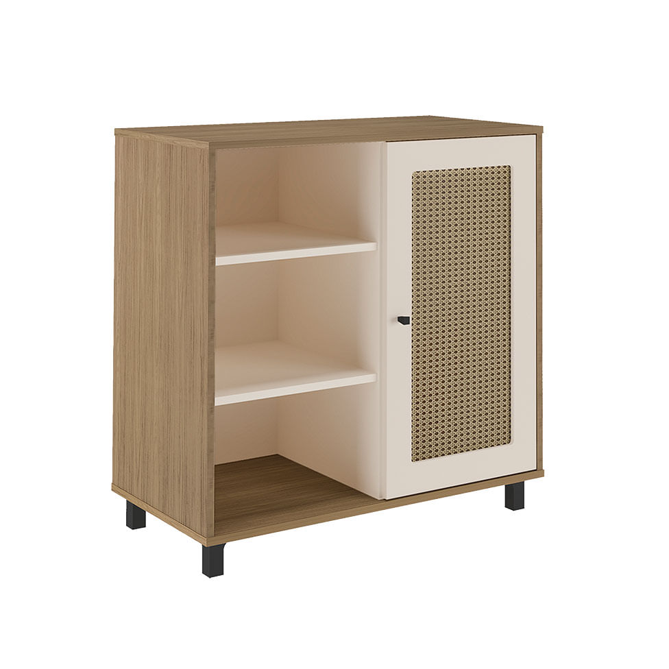 Buffet Charlotte com 1 Porta Carvalho e Off White