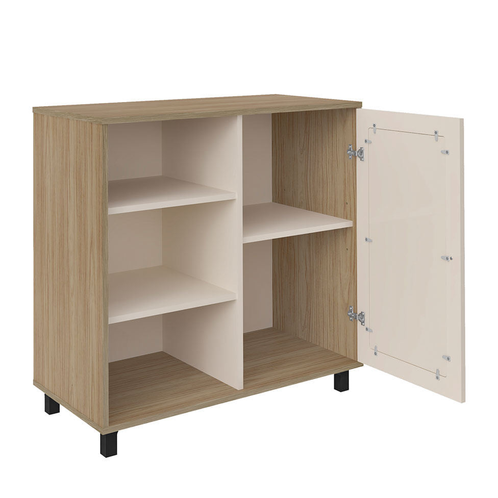 Buffet Charlotte com 1 Porta Carvalho e Off White - Imagem 4
