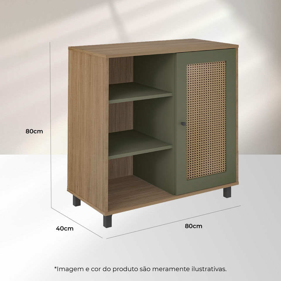 Buffet Charlotte com 1 Porta Carvalho e Menta - Imagem 11