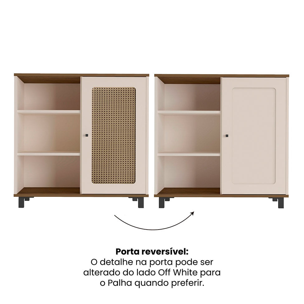 Buffet Charlotte com 1 Porta Pinho e Off White - Imagem 8