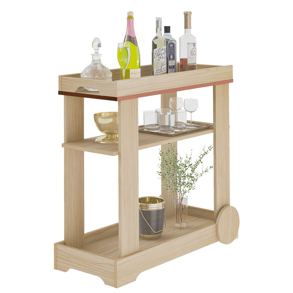 Carrinho Bar Rose Naturale - Imagem 3