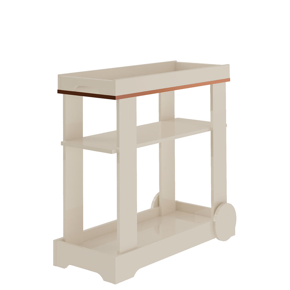 Carrinho Bar Rose Off White - Imagem 3