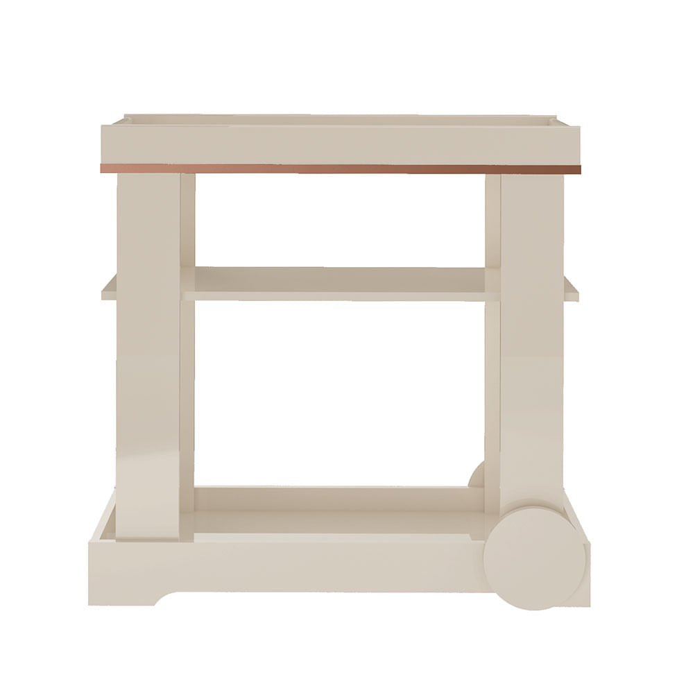 Carrinho Bar Rose Off White - Imagem 4