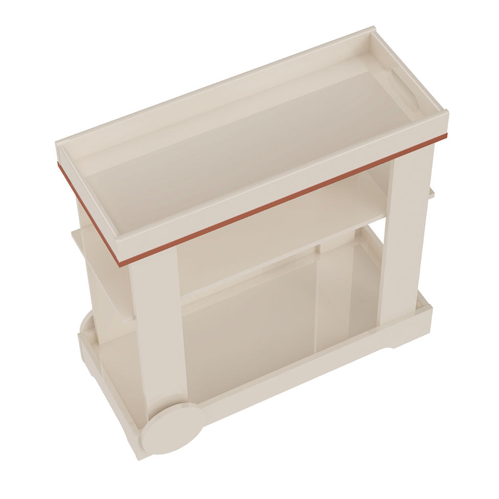 Carrinho Bar Rose Off White - Imagem 5