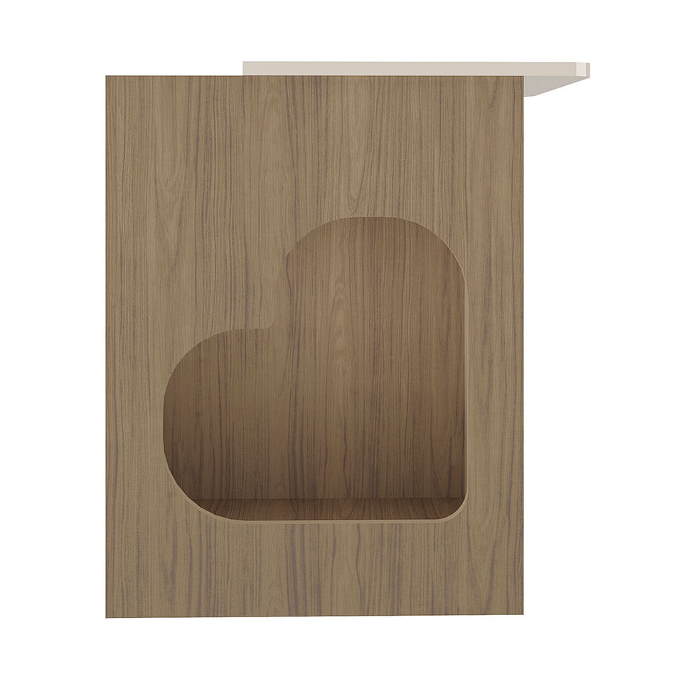 Mesa de Apoio com Espaço para Pet Carvalho e Off White - Imagem 3