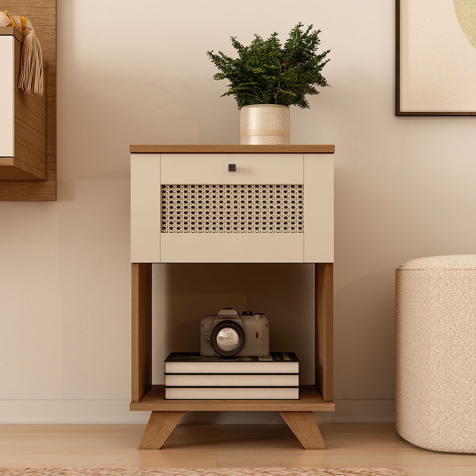 Mesa de Apoio Trama Cinamomo e Off White - Imagem 7