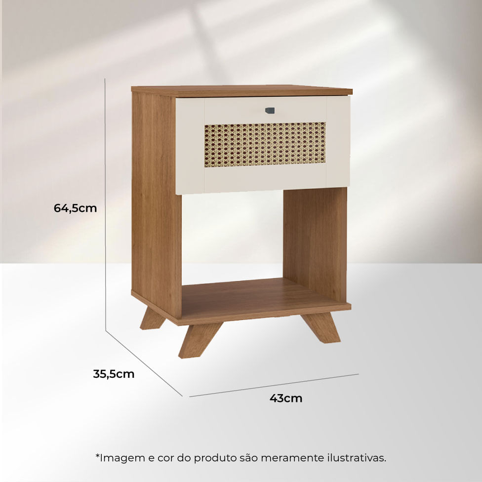 Mesa de Apoio Trama Cinamomo e Off White - Imagem 8