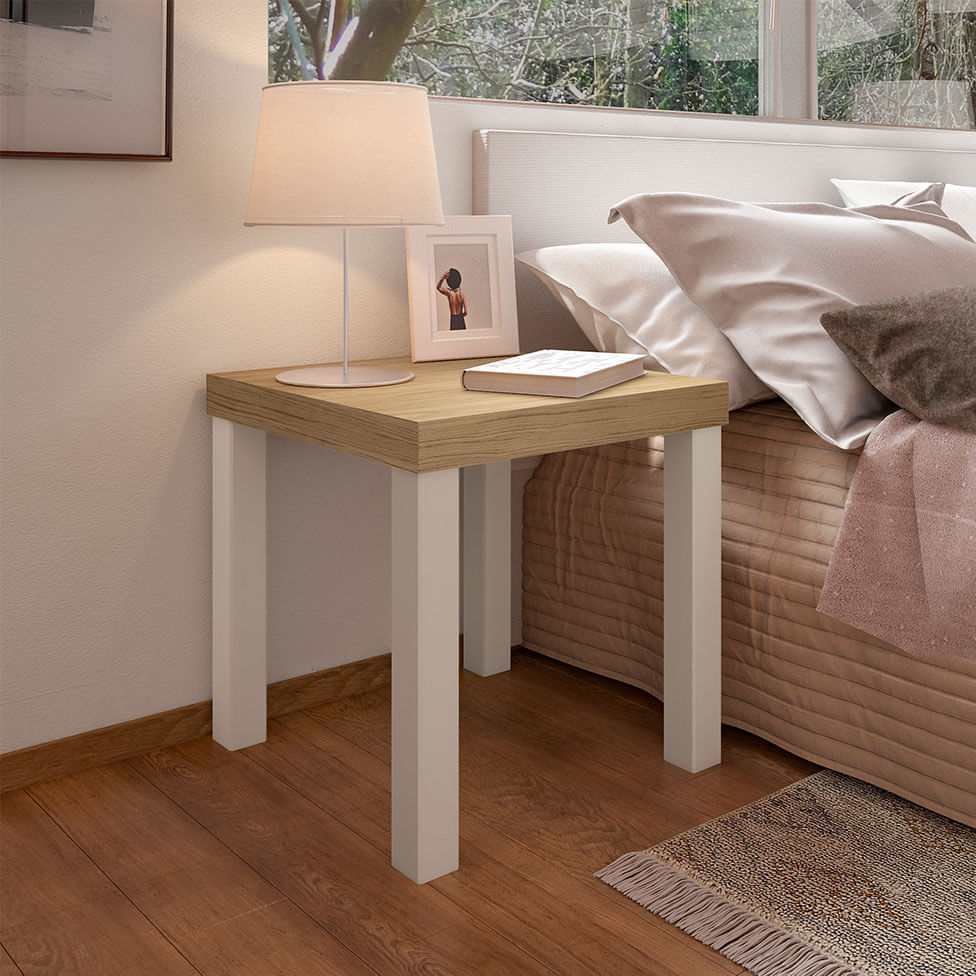 Mesa de Apoio Up Carvalho e Off White - Imagem 5
