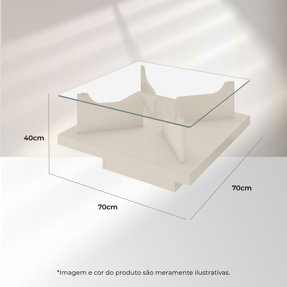 Mesa de Centro Clear Off White - Imagem 6