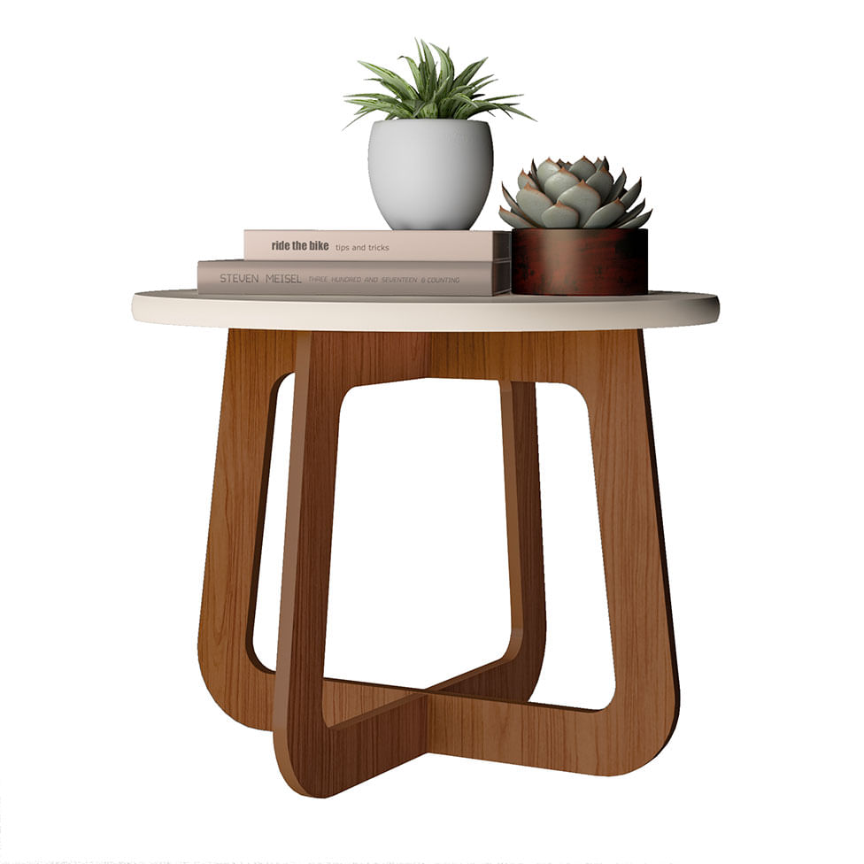 Mesa de Centro Jasmin Cedro e Off White - Imagem 2