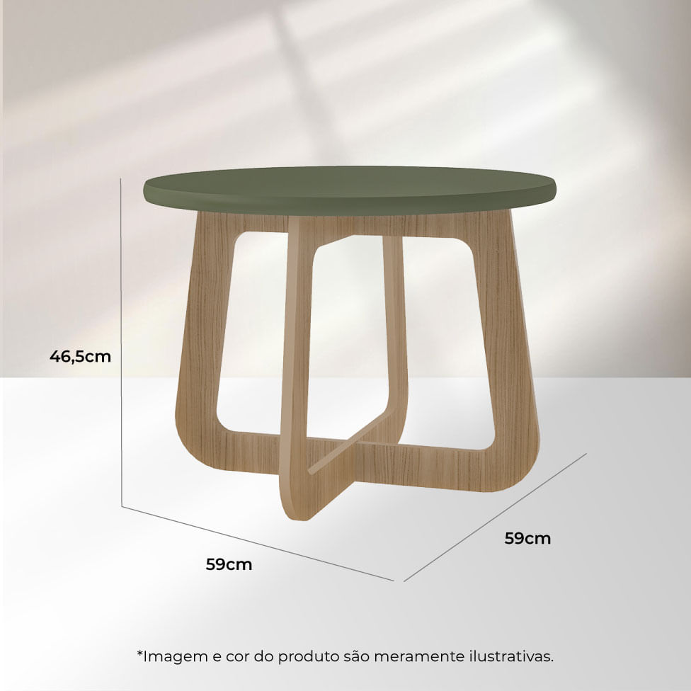 Mesa de Centro Jasmin Menta e Carvalho - Imagem 5