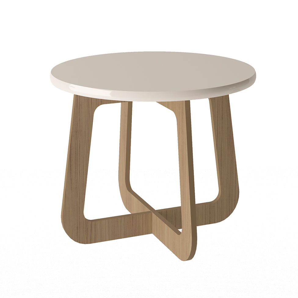 Mesa de Centro Jasmin Off White e Carvalho