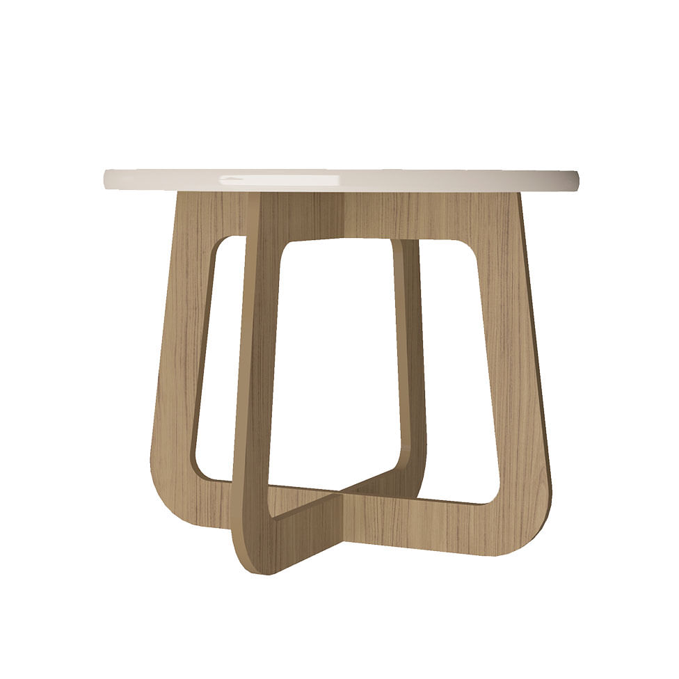 Mesa de Centro Jasmin Off White e Carvalho - Imagem 4