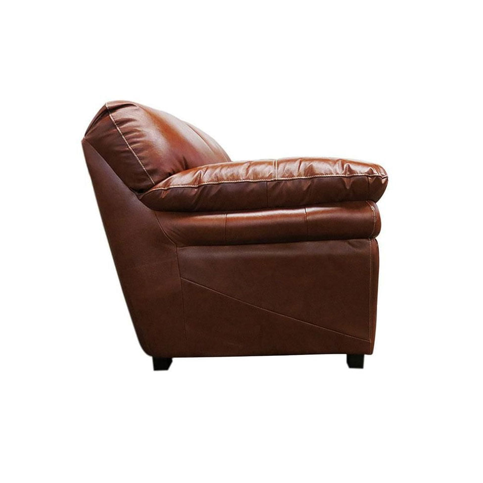 Sofá Gaudi Fixo em Couro Conhaque 2,06m - Imagem 4