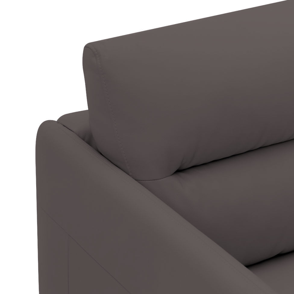 Sofá Juan Fixo em Couro Estonado Cimento 2,23m - Imagem 4