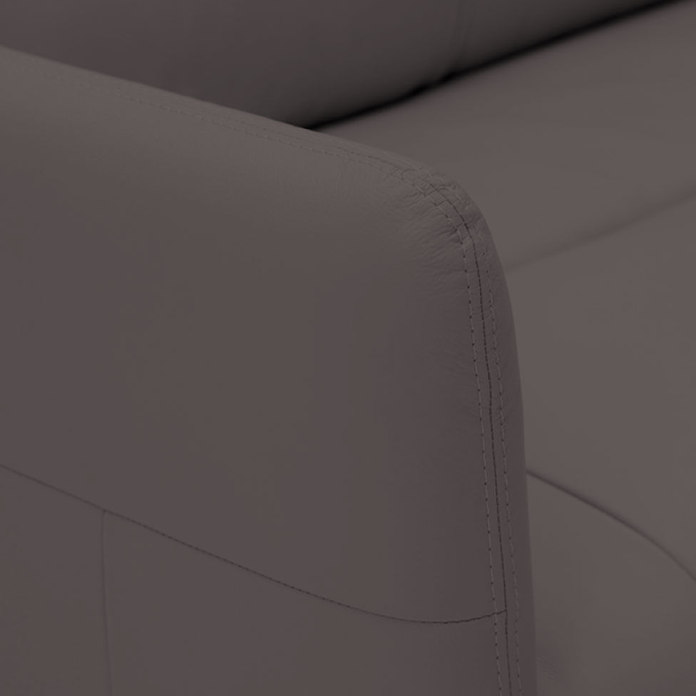 Sofá Juan Fixo em Couro Estonado Cimento 2,23m - Imagem 5