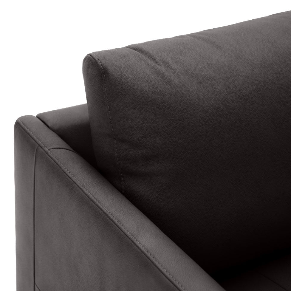 Sofá Martin Fixo em Couro Estonado Cimento 2,50m - Imagem 4