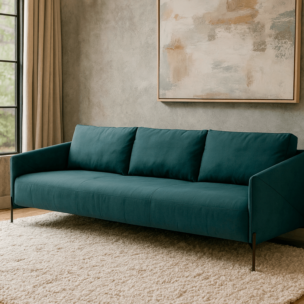 Sofá Santiago em Couro Grano Oliva 2,36m - Imagem 2