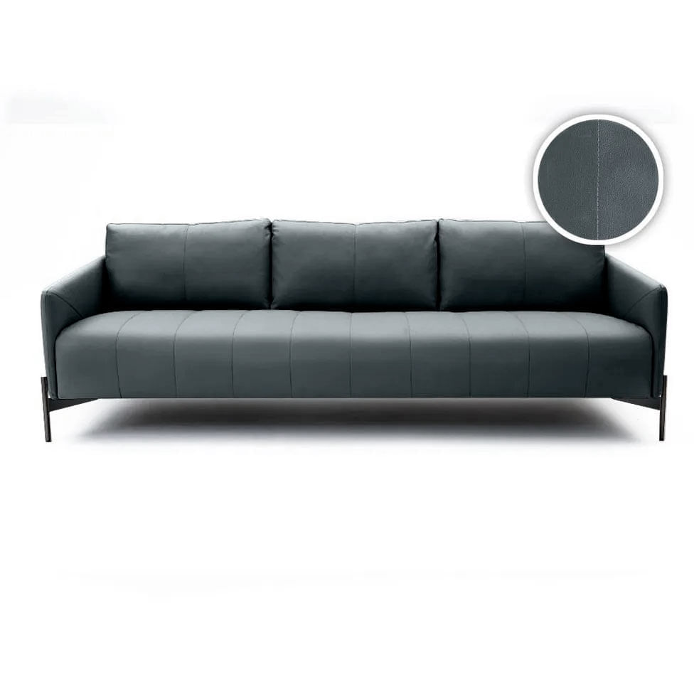 Sofá Santiago em Couro Grano Oliva 2,36m - Imagem 3