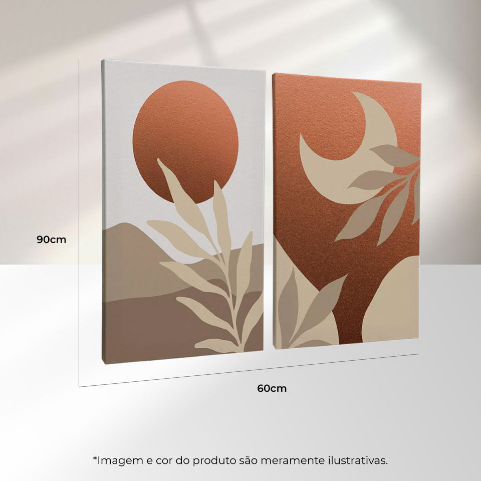 Quadro Decorativo 2 Telas Natural Serrana 60x90 Moldura Preta com vidro - Imagem 3