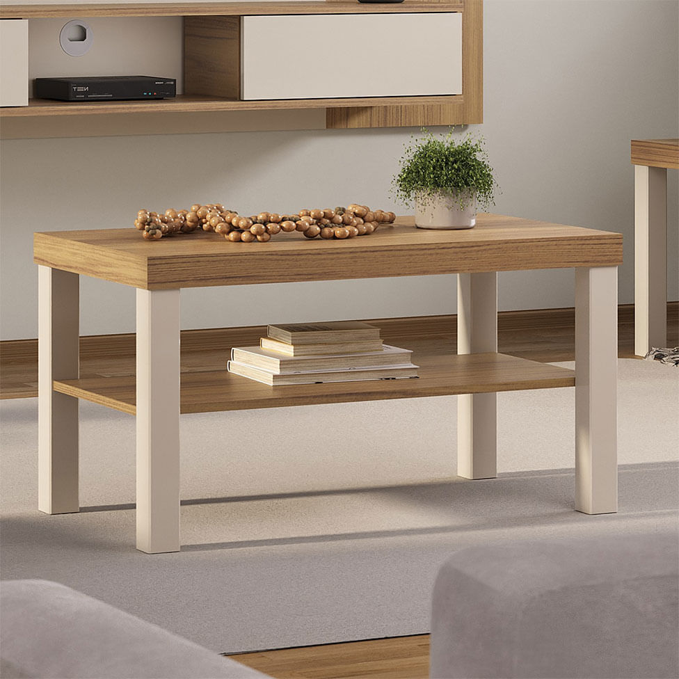 Mesa de Centro Up Carvalho e Off White - Imagem 2
