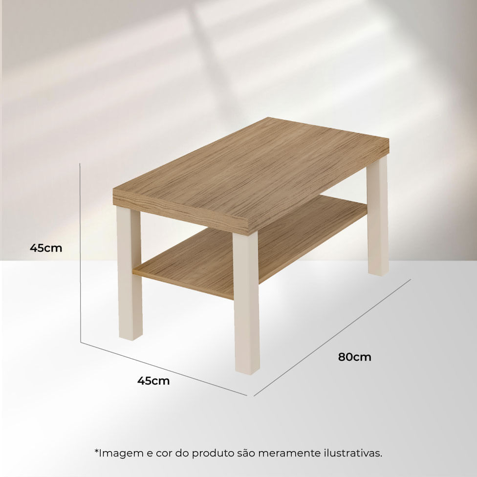 Mesa de Centro Up Carvalho e Off White - Imagem 6