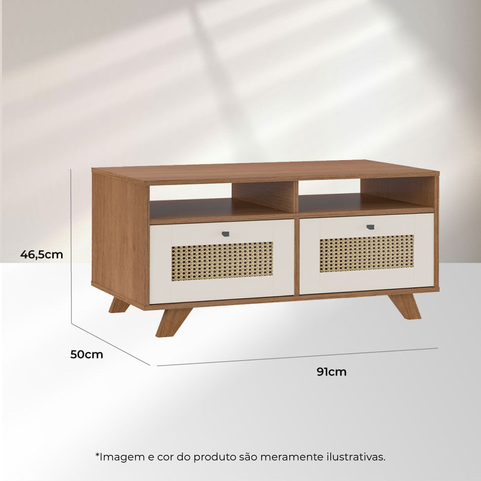 Mesa de Centro Trama Cinamomo e Off White - Imagem 9