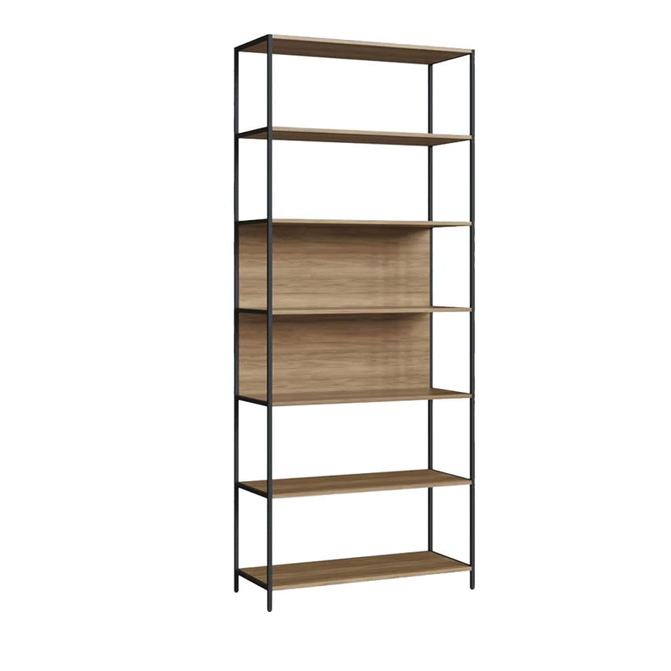 Conjunto Office com Escrivaninha para Escritório 4 Peças Nogal e Preto - Imagem 3