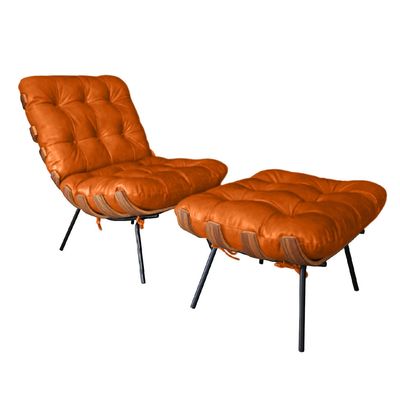 Poltrona-Costela-com-Puff-em-Couro-Crystal-Avermelhado