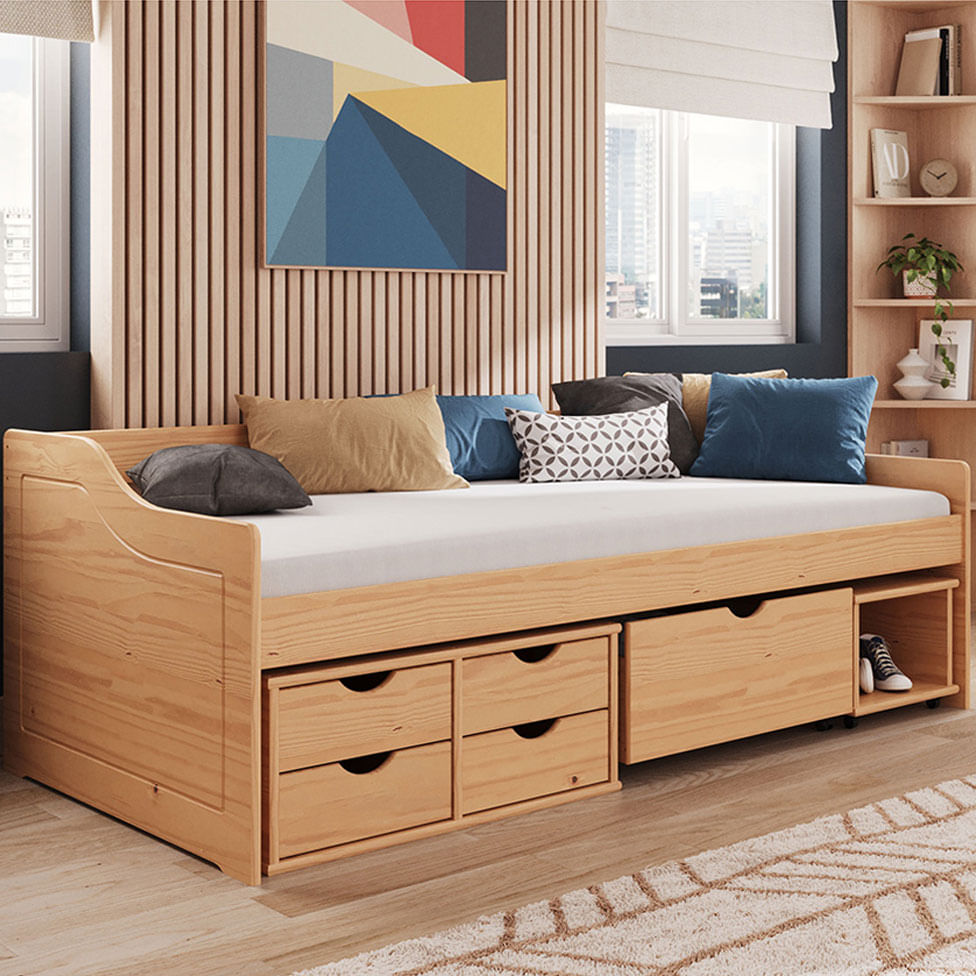 Cama Floro Multifuncional Natural 96x193cm - Imagem 3