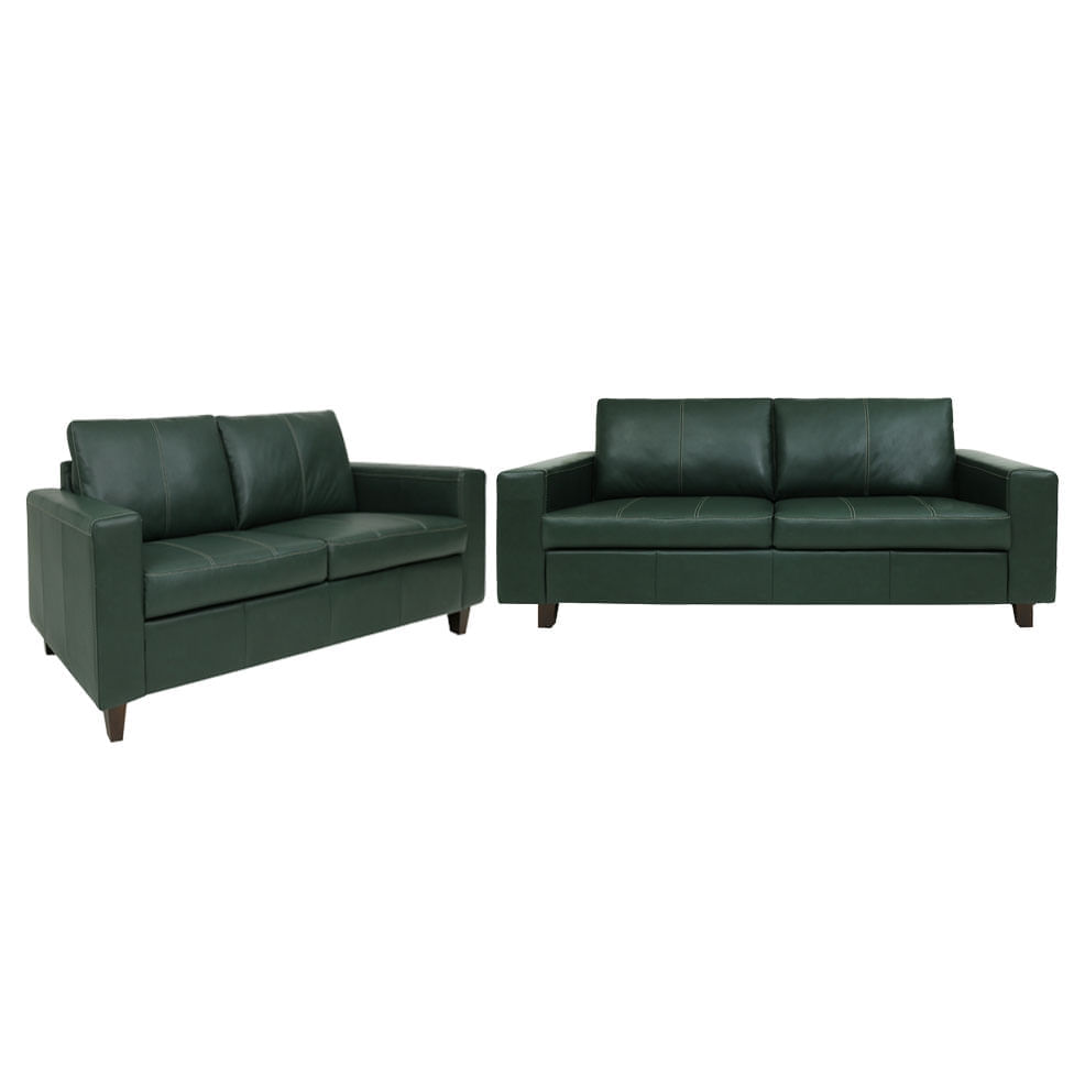 Conjunto de Sofá Royale em Couro Green