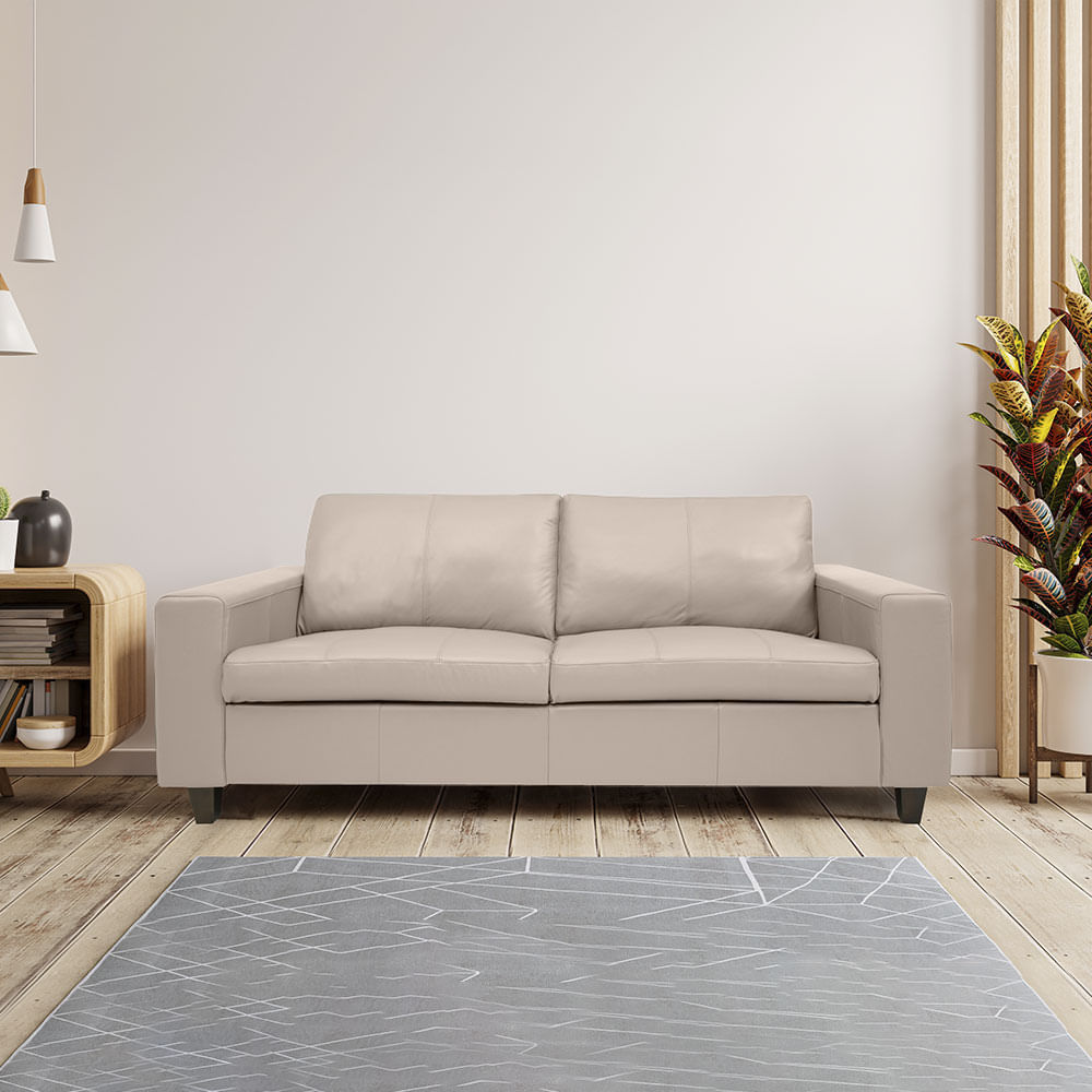 Conjunto de Sofá Royale em Couro Off White - Imagem 5