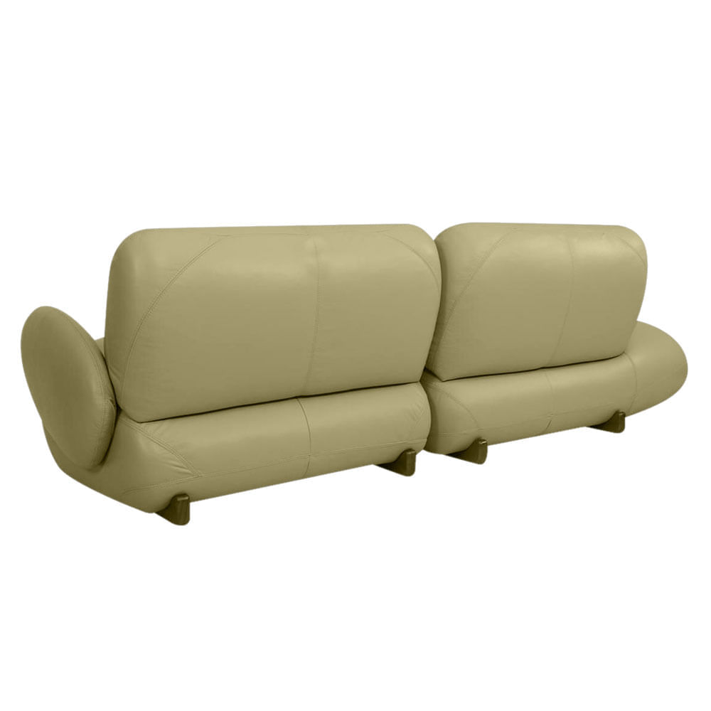 Sofá Onix com Chaise Esquerda em Couro Taupe 2,80m - Imagem 3