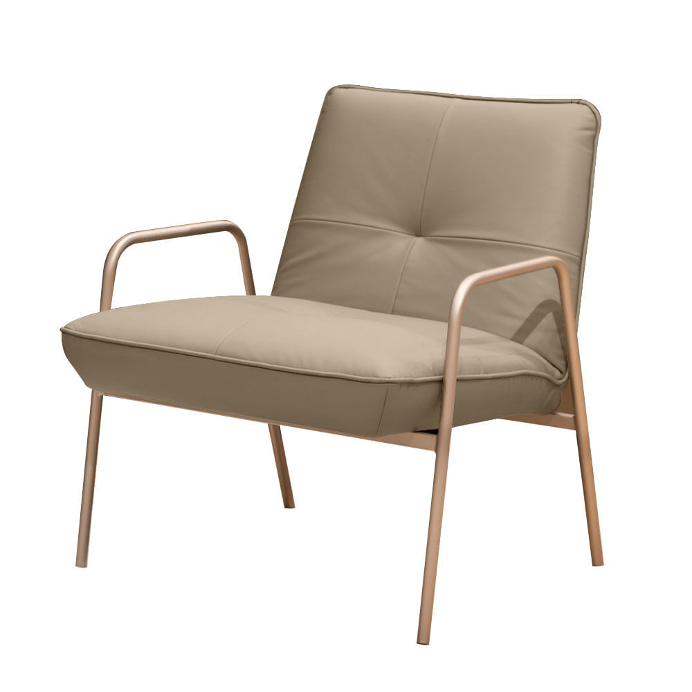 Poltrona Casa Blanca em Couro Sherwood Avelã