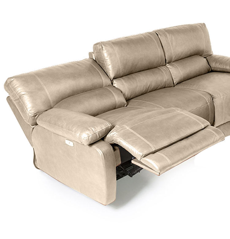 Sofá Cindy Elétrico em Couro Avelã Sherwood 3,28m - Imagem 2