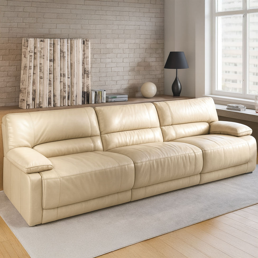 Sofá Cindy Elétrico em Couro Avelã Sherwood 3,28m - Imagem 4