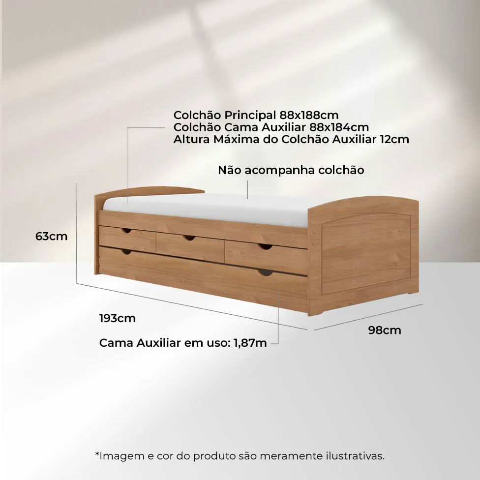 Bicama Ulli Amêndoa 98x193cm - Imagem 6