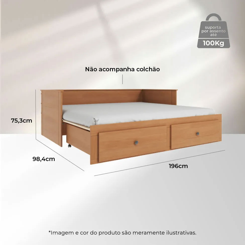 Bicama Palino Multifuncional Amêndoa 98x196cm - Imagem 3