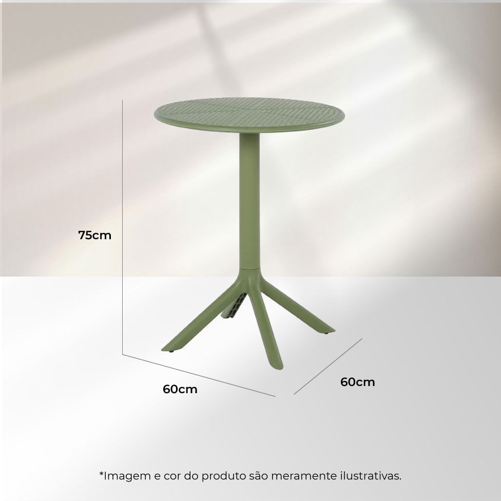 Mesa de Jantar Drops Redonda para Área Externa Verde - 60cm - Imagem 3